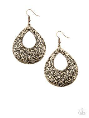 Paparazzi Floral Brass Earrings (ED046)